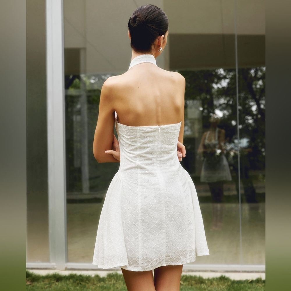 Commense White Halter Mini Dress - Picture 6 of 16